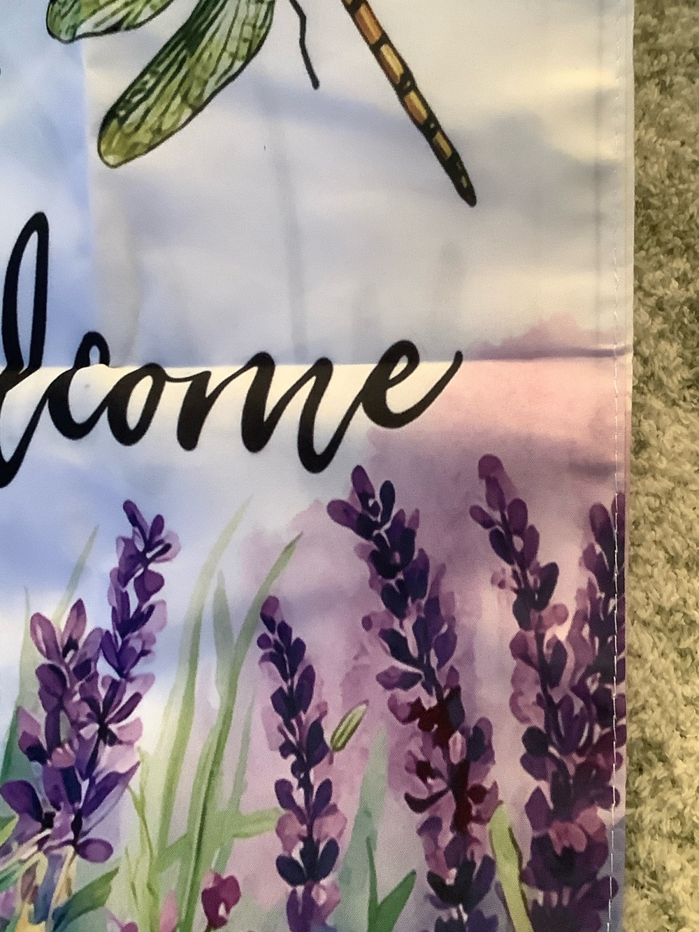 Welcome Dragonfly Floral Small Garden Flag or indoor tapestry decor NWT 11x17” - Picture 5 of 14